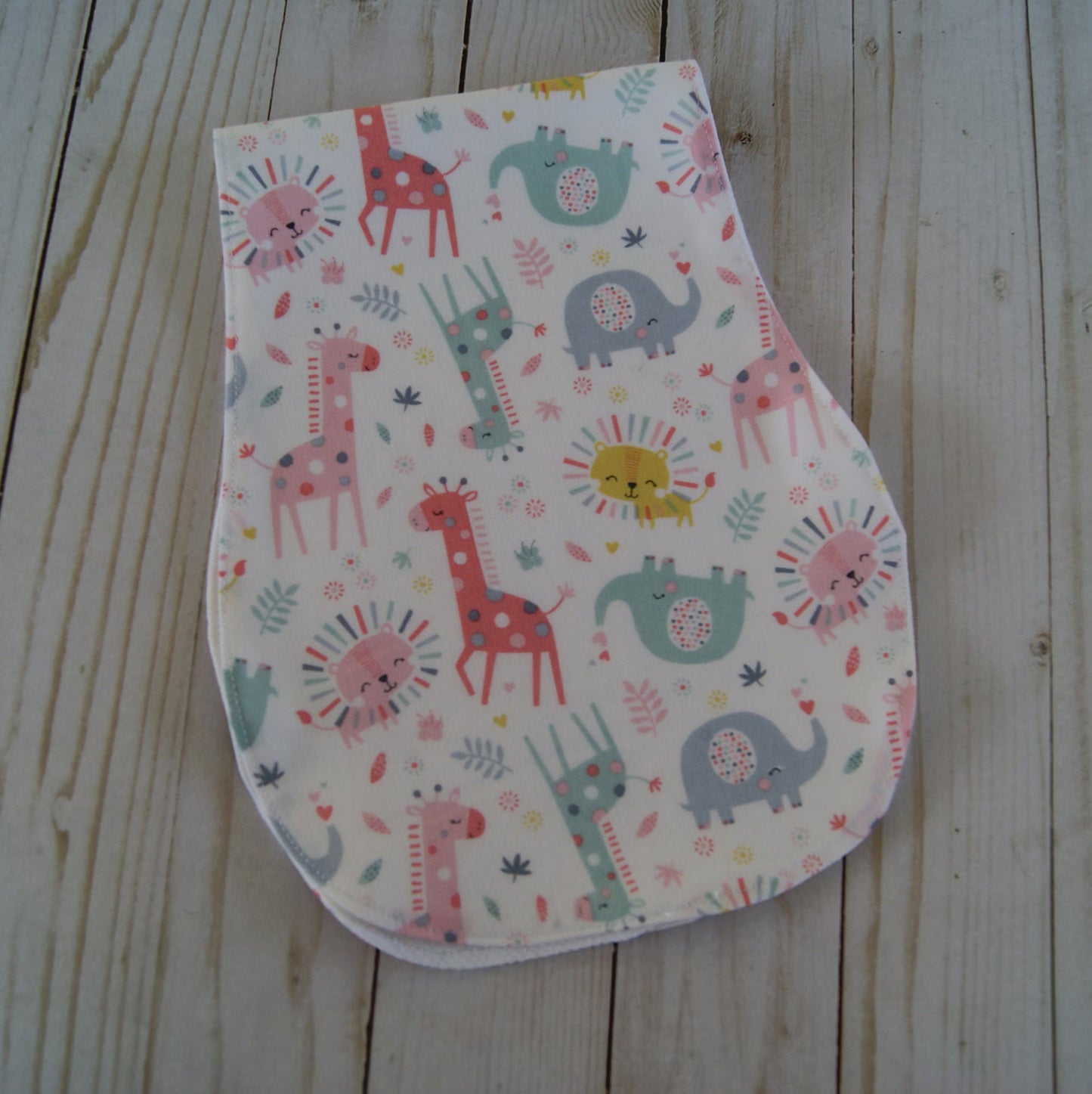 Baby Zoo Animals Bib and Burp Cloth