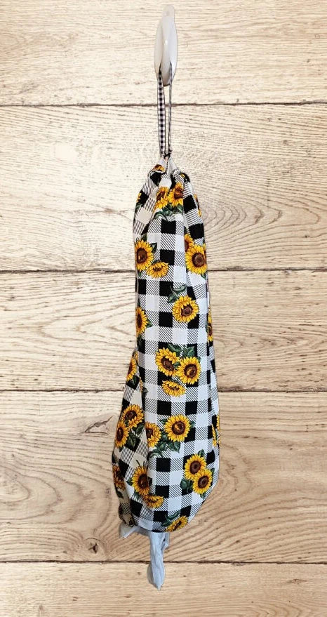 Checkered Sunflower Grocery Bag Storage