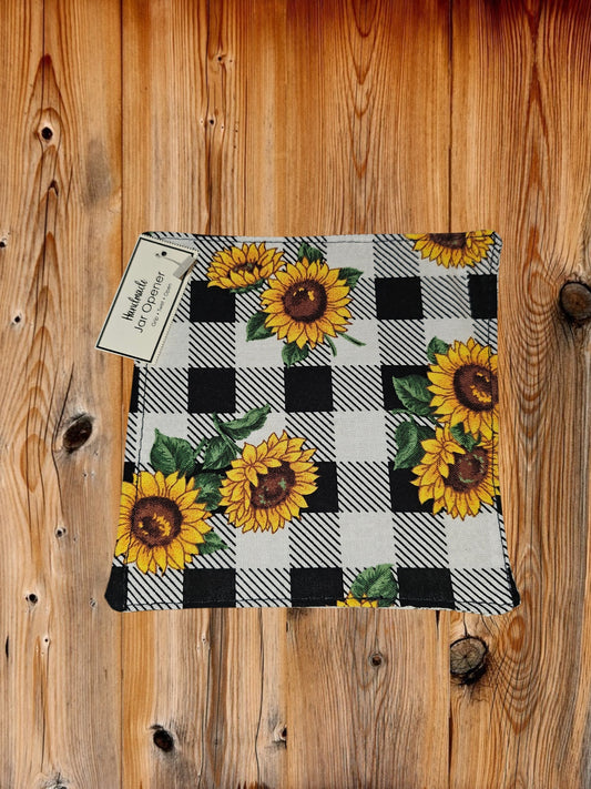 Checkered Sunflower Jar Opener