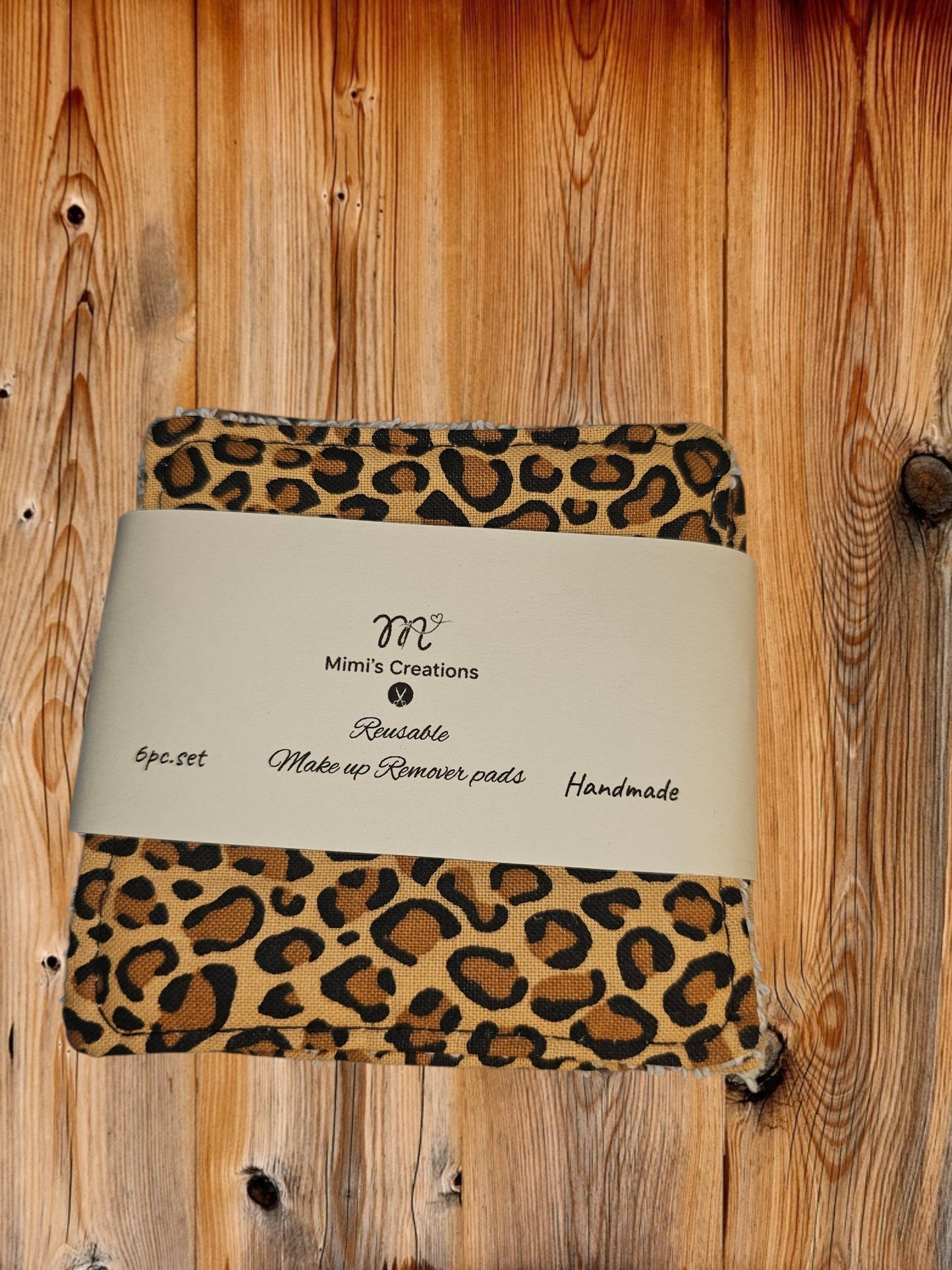 Cheetah Print Makeup remover pads 6pc set