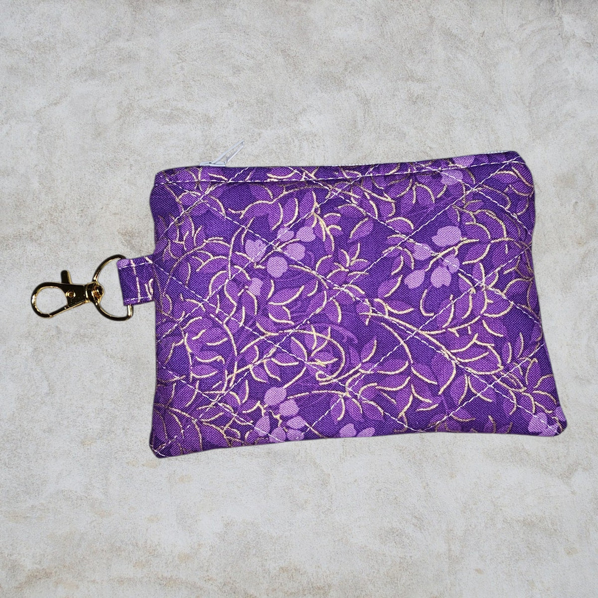 Purple metallic Wristlet zipper wallet