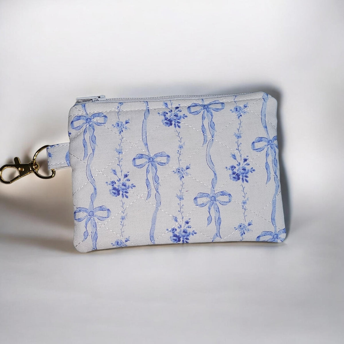 Blue Ribbon Quilted zipper wallet with Wristlet