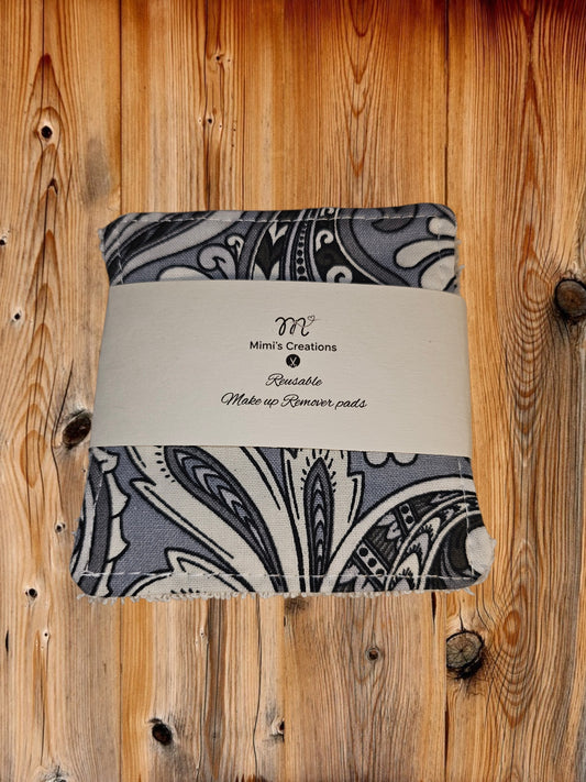 6 pc. Paisley Gray Makeup Remover pads