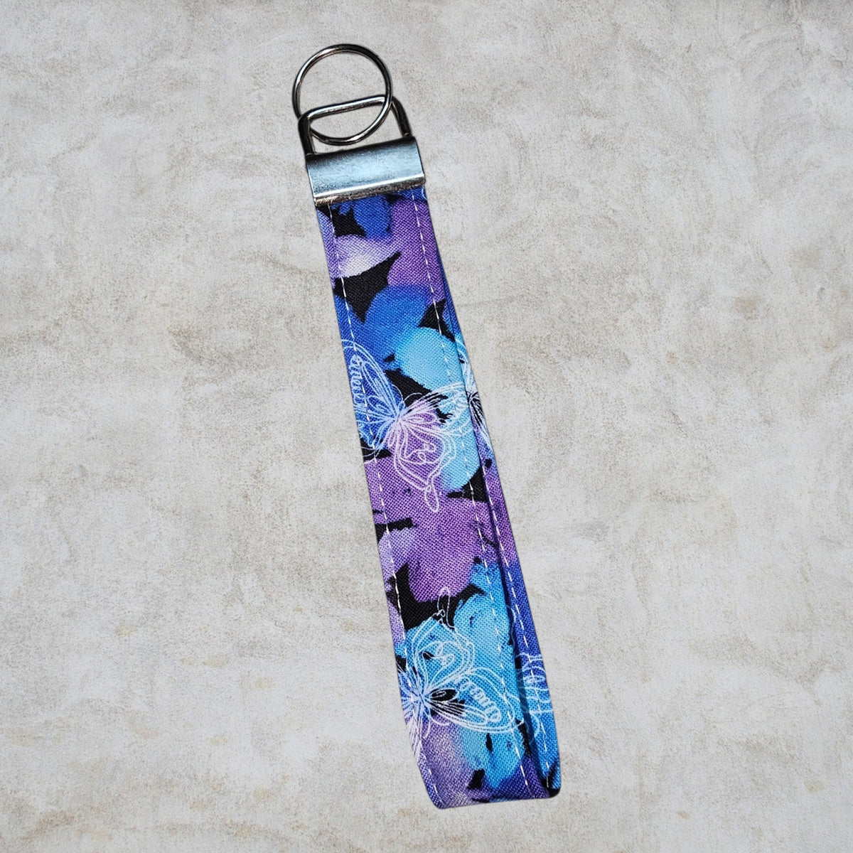 Blue and Purple Butterly wristlet wallet